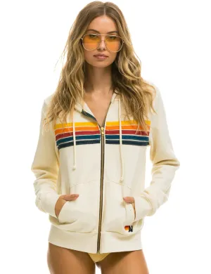 5 Stripe Zip Hoodie, Vintage White/Multi product keychain convenience