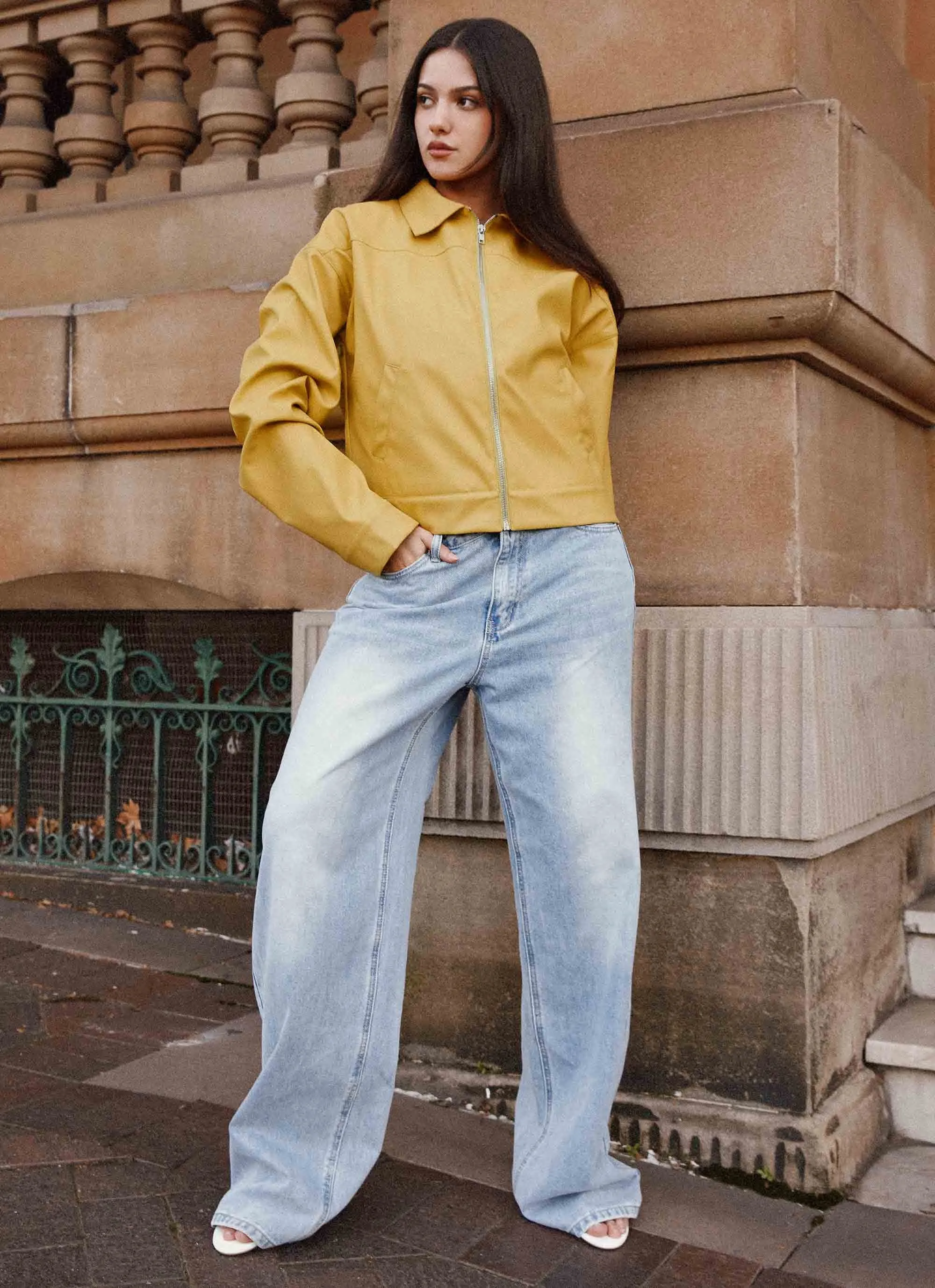 Dry Fast ripstop fabric Elara Oversized Jacket - Yellow