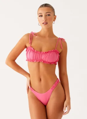 El Nido Bikini Bottoms - Pink Compression fabric Moisture Wicking Fibers