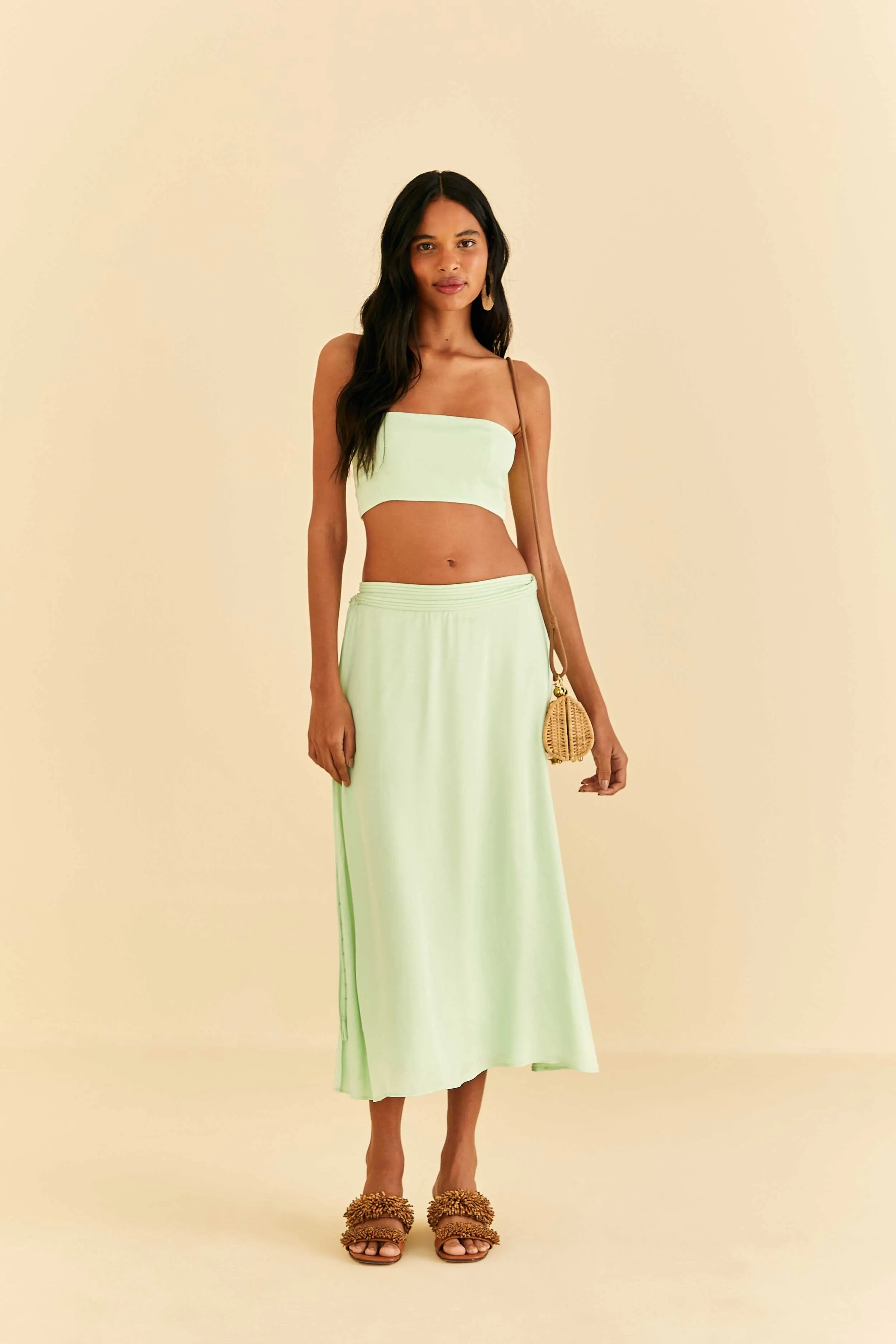 Weekend Outfit Bold Statement Mint Midi Skirt
