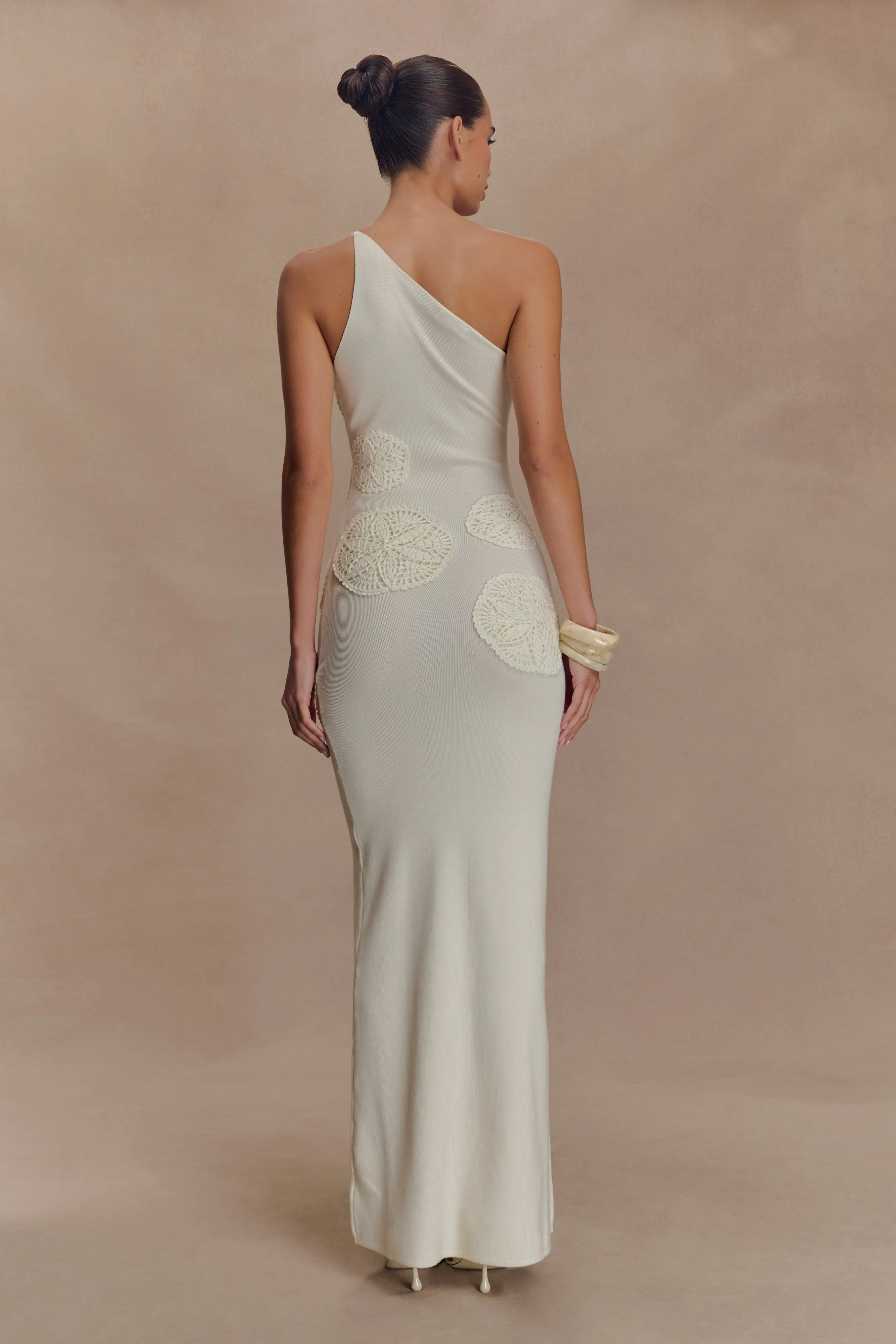 Teneika Crochet Knit Maxi Dress - Ivory Summer Soft