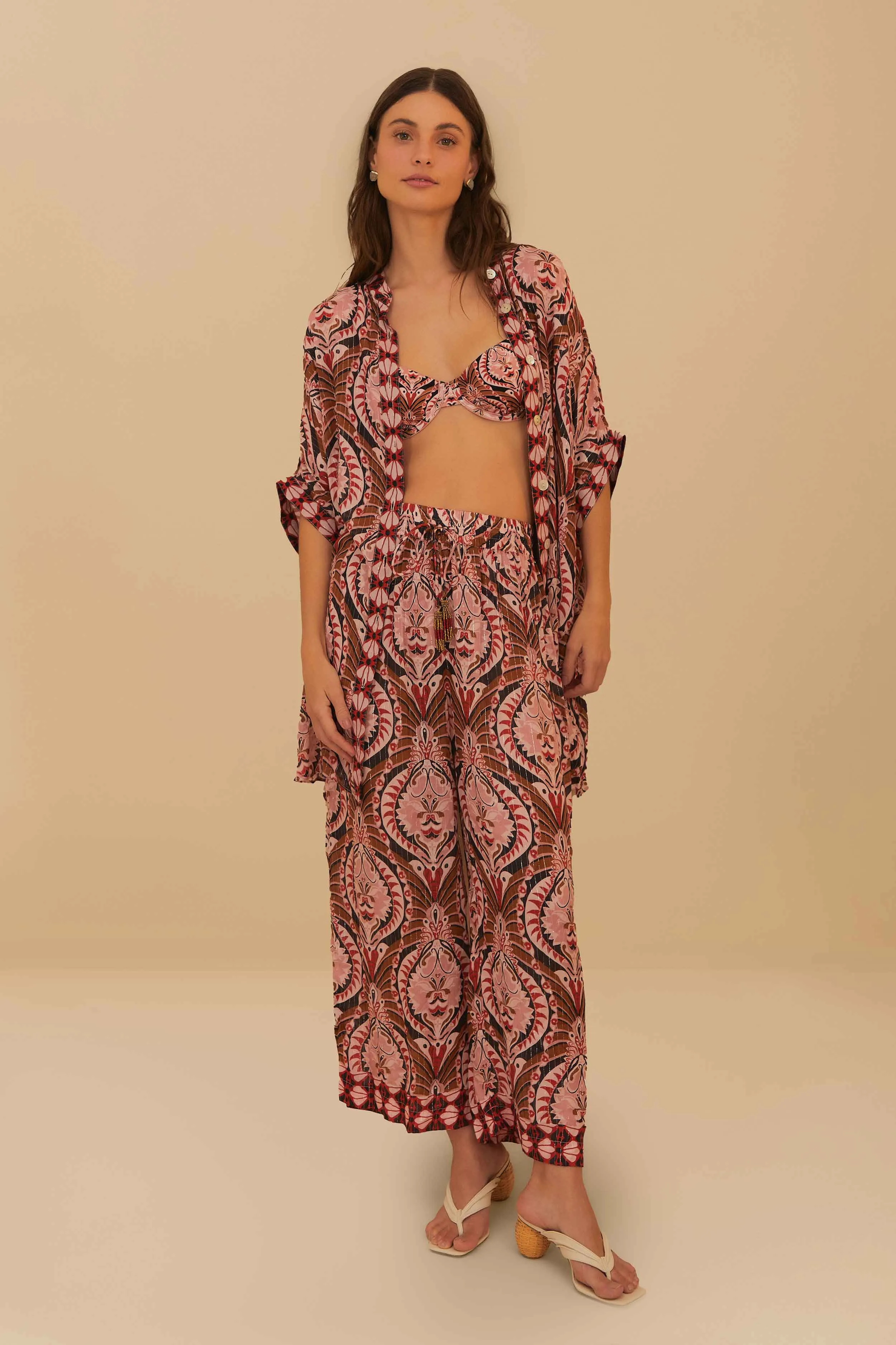 Comfort Wear Fit Weekend Ready Pink Pineapple Jewelry Pants