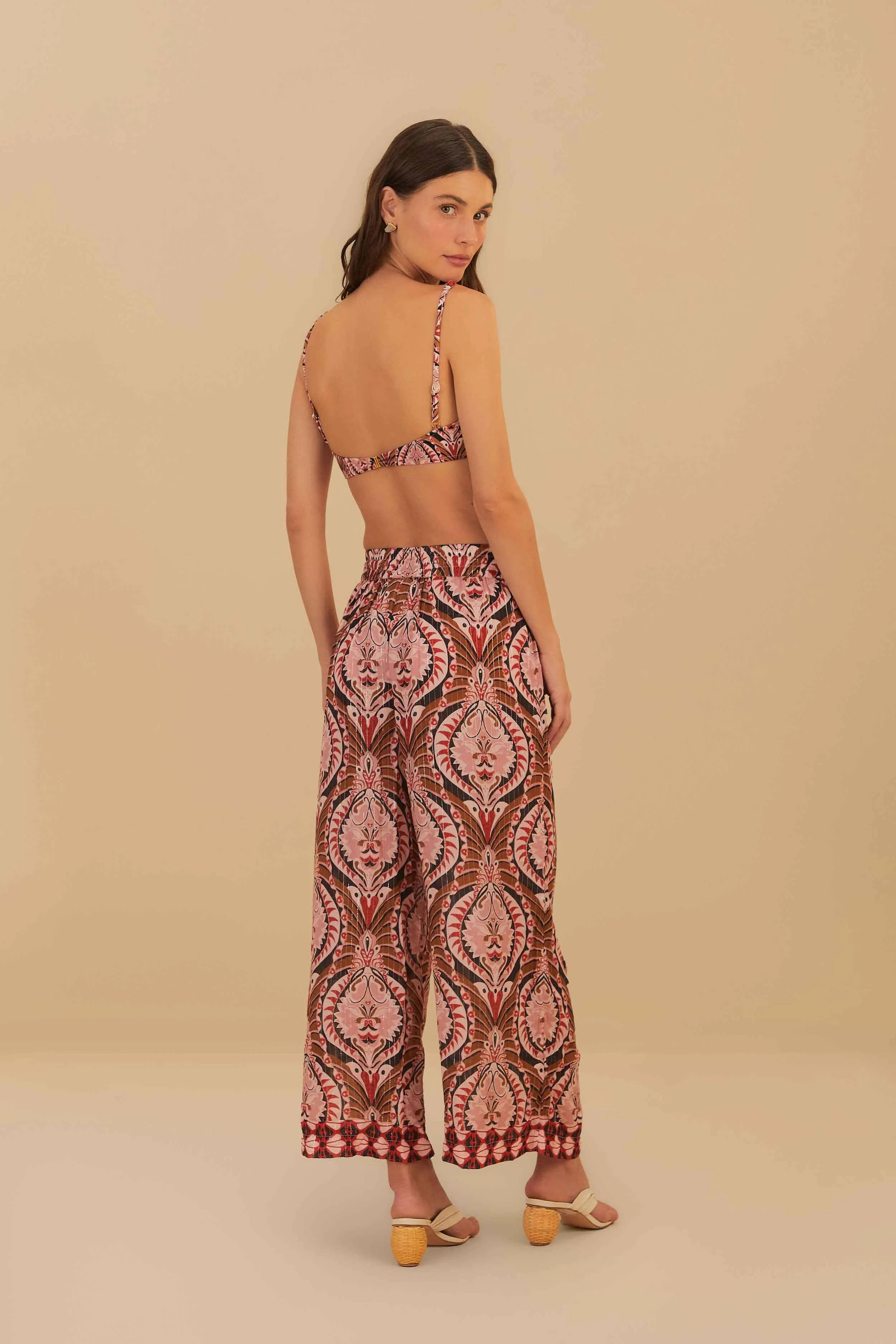 Pink Pineapple Jewelry Pants Fashion Staple StretchWaistband