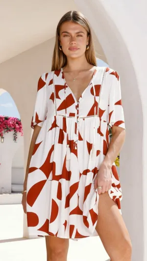 Adalynn Mini Dress - Sienna Piped-Edge