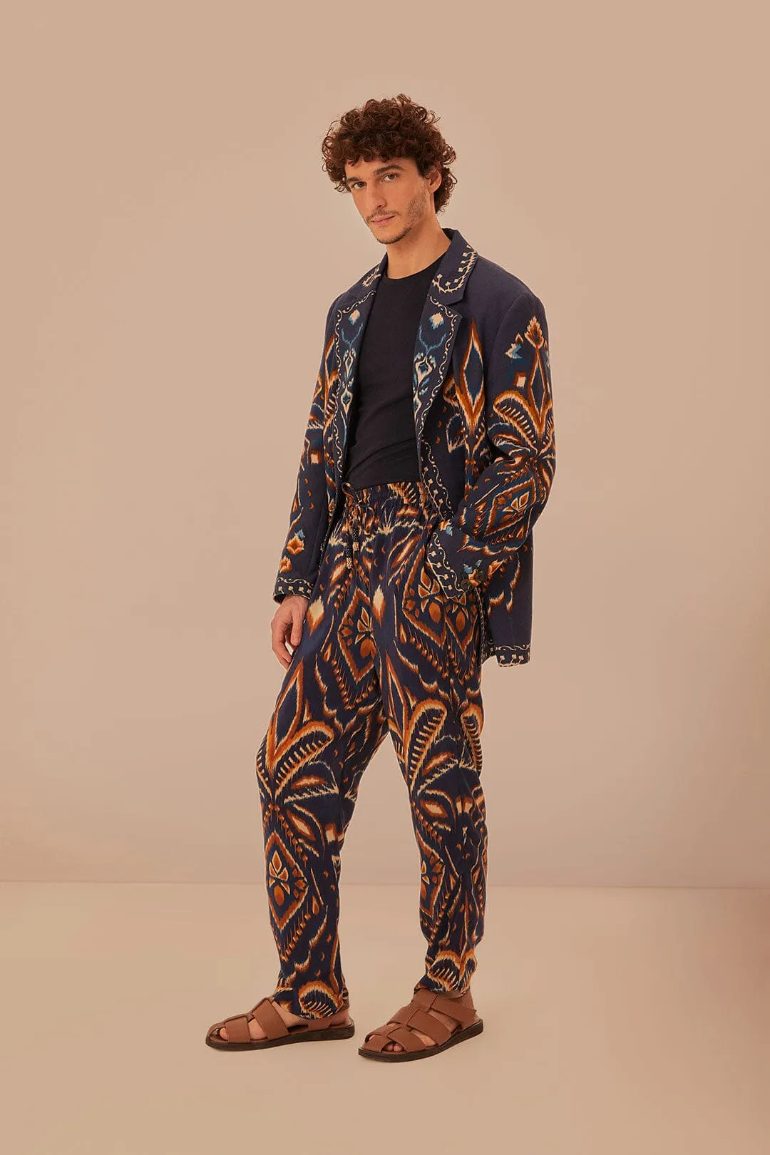 Classic Comfort AbrasionGuardTape Blue Pineapple Ikat Pants