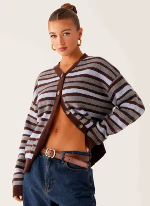 Charlie Oversized Cardigan - Tawny Stripe Wind Protection