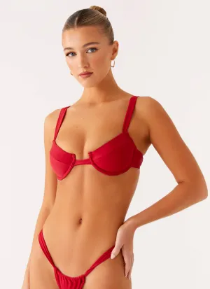Airlie Balconette Bikini Top - Deep Red Long-Lasting Wear leisure time