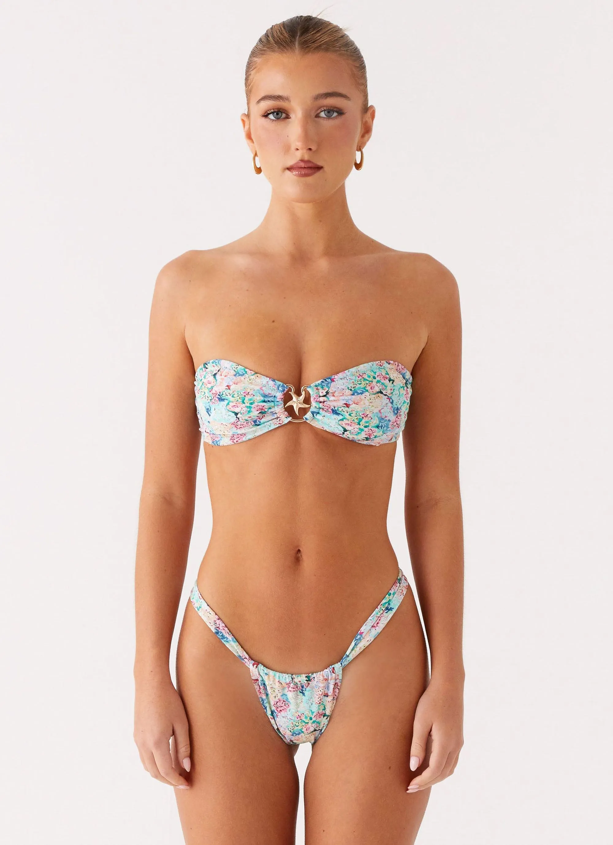 Seamless Design Airlie Scrunch Bikini Bottoms - Santorini Floral
