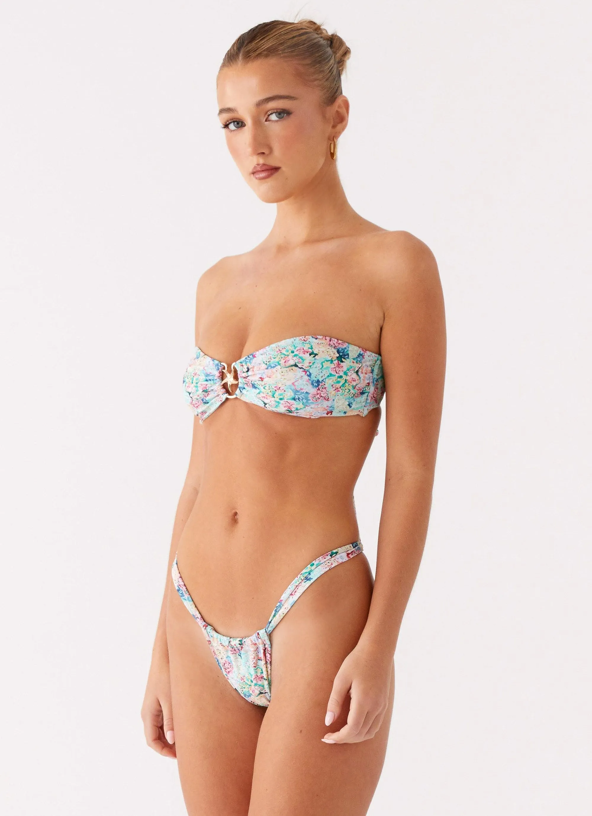 Airlie Scrunch Bikini Bottoms - Santorini Floral Effortless Style