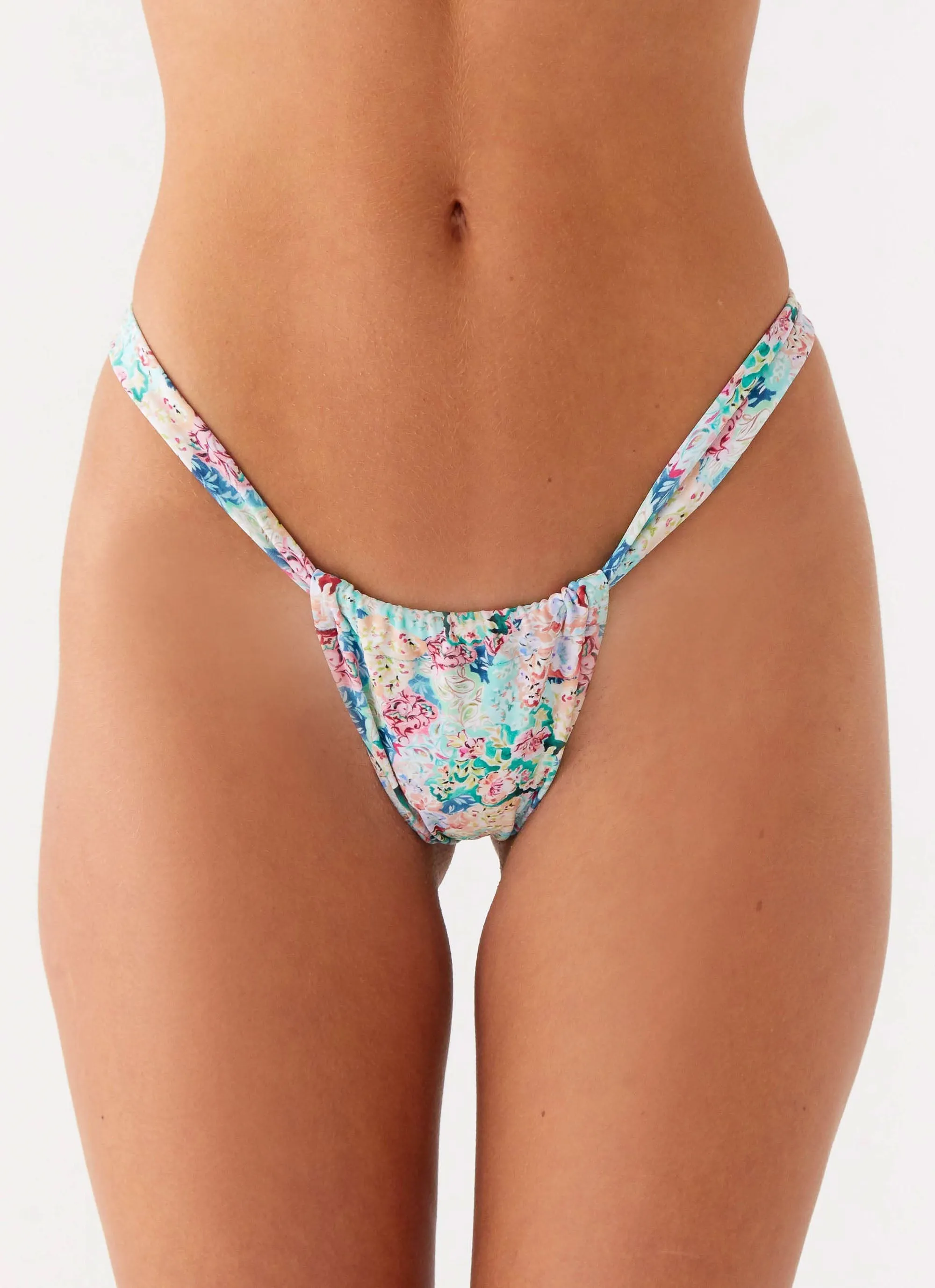 Airlie Scrunch Bikini Bottoms - Santorini Floral UV Protection Design