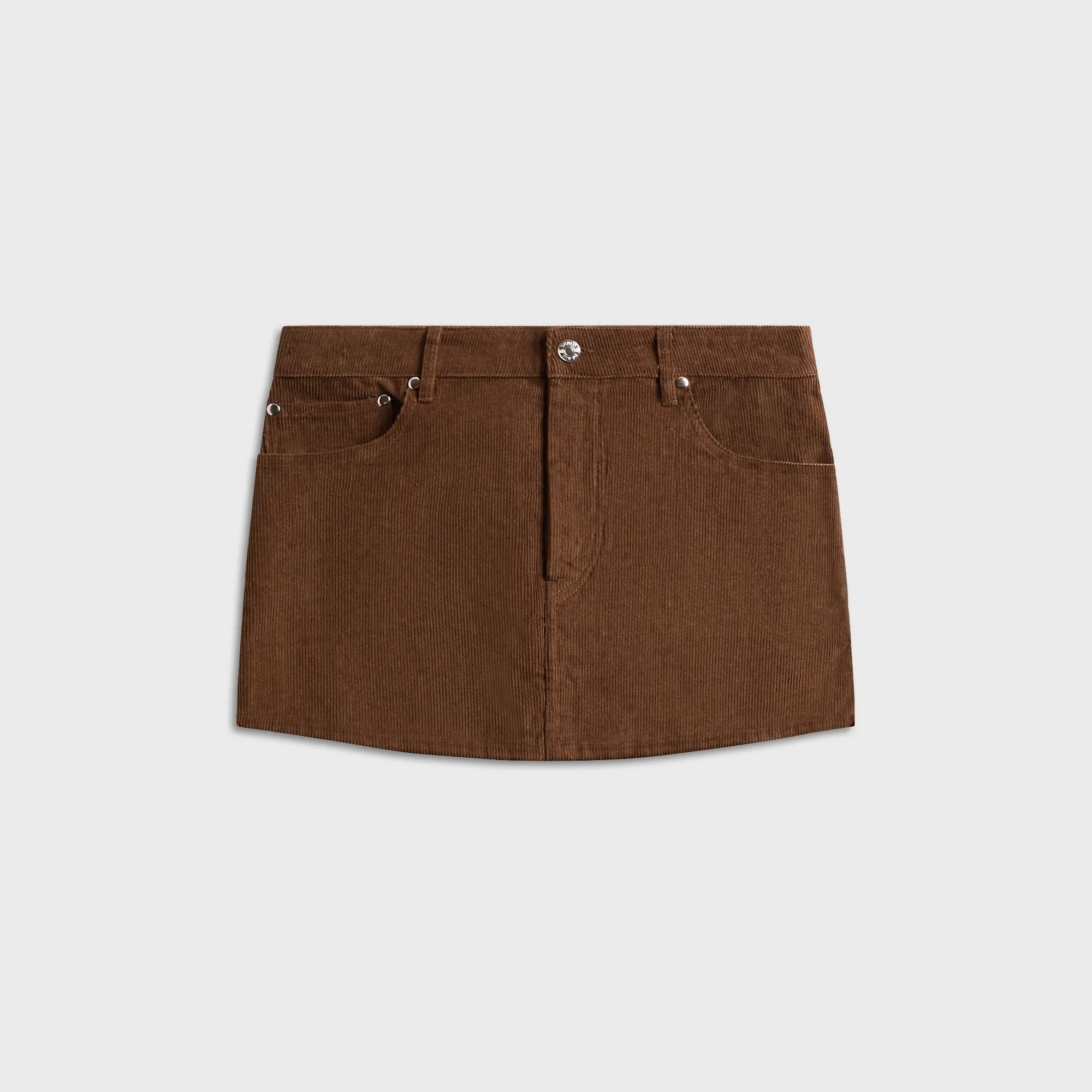 EB Denim Cherry Mini Skirt - Chocolate Corduroy Travel Influence Suede Feel