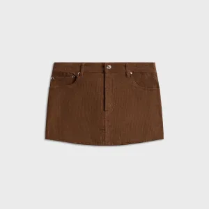 EB Denim Cherry Mini Skirt - Chocolate Corduroy Travel Influence Suede Feel