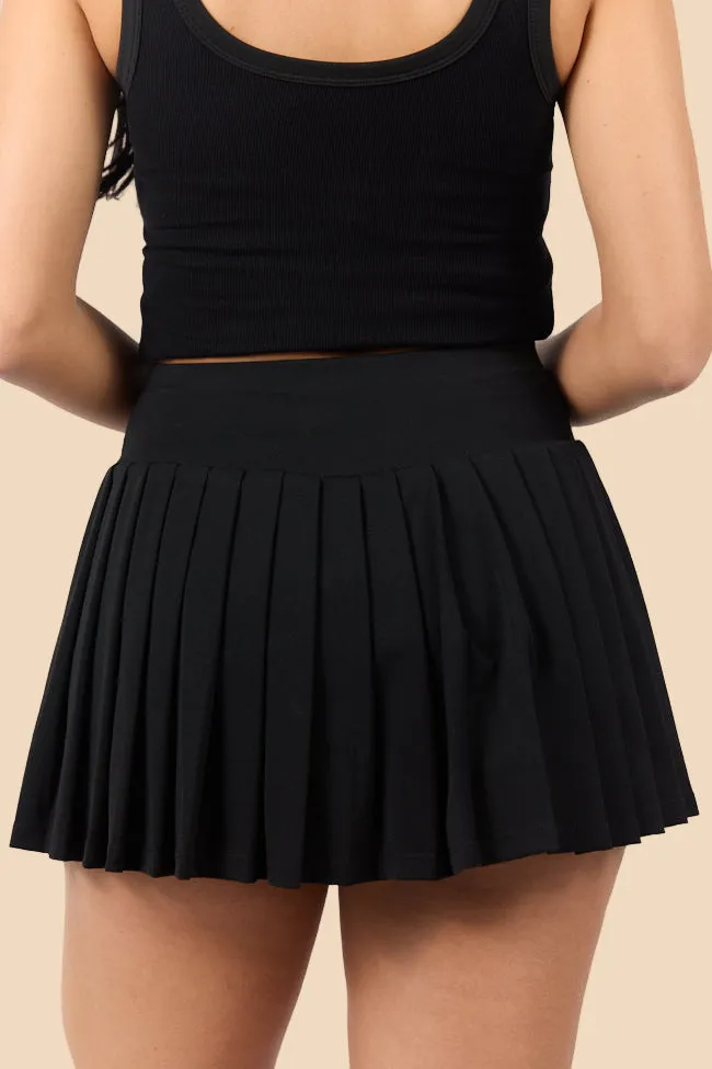 Relaxed Vibe For The Win Black Pleated Tennis Skirt SALE
