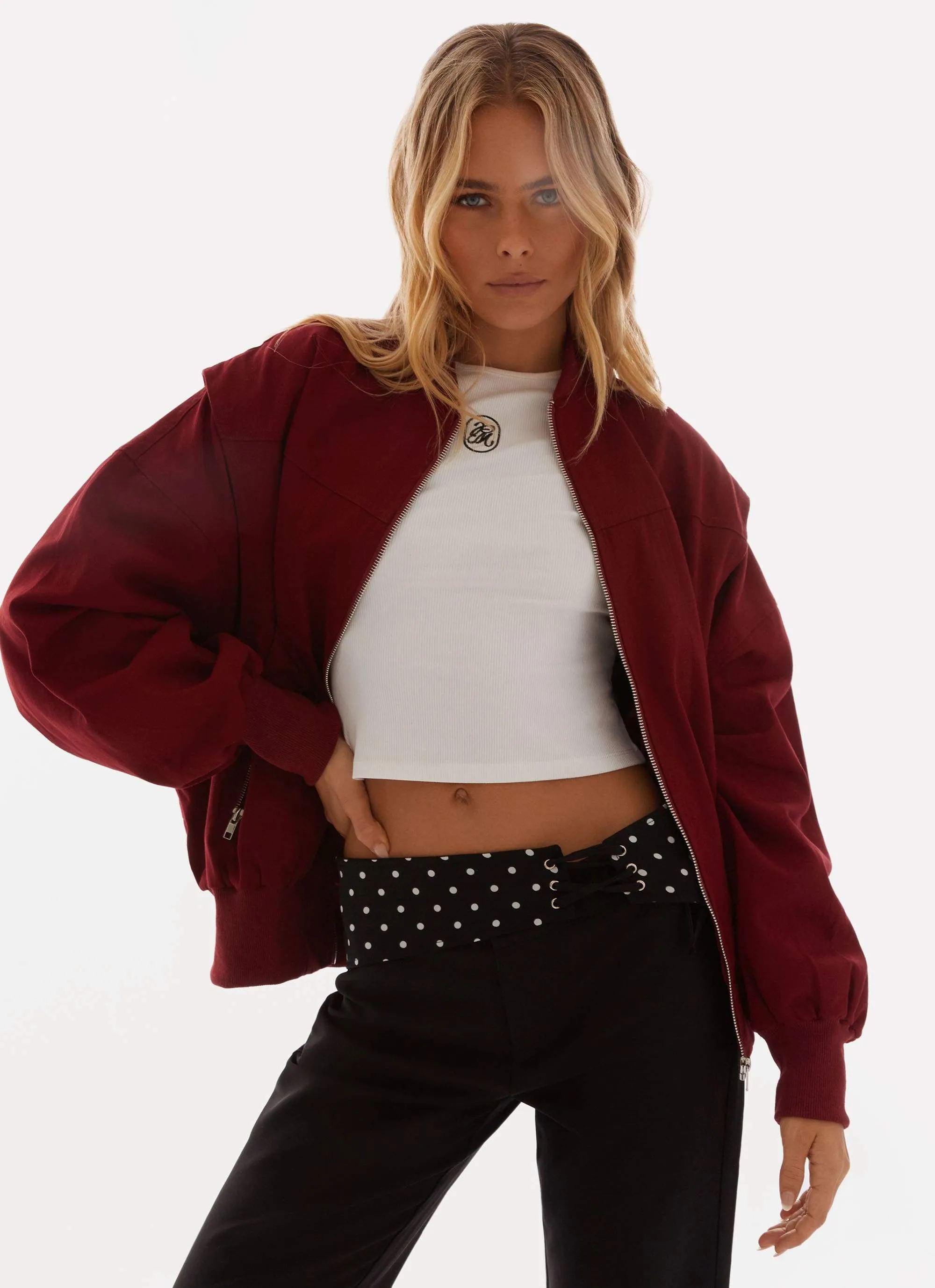 Alabama Bomber Jacket - Red Airy Cloth