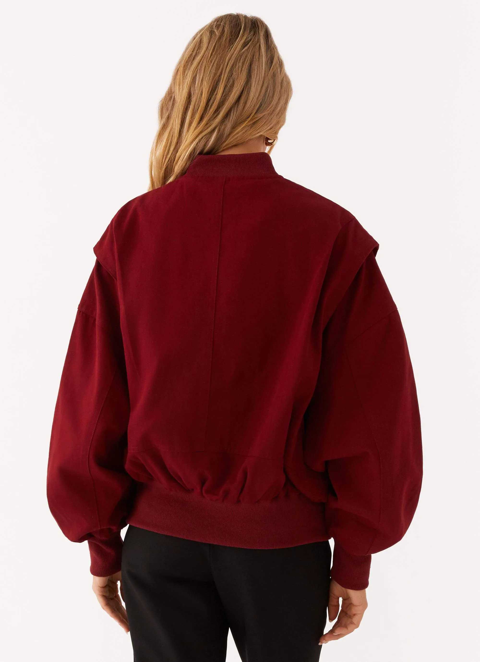 Button Fastenings Fade Resistant Dye Method Alabama Bomber Jacket - Red