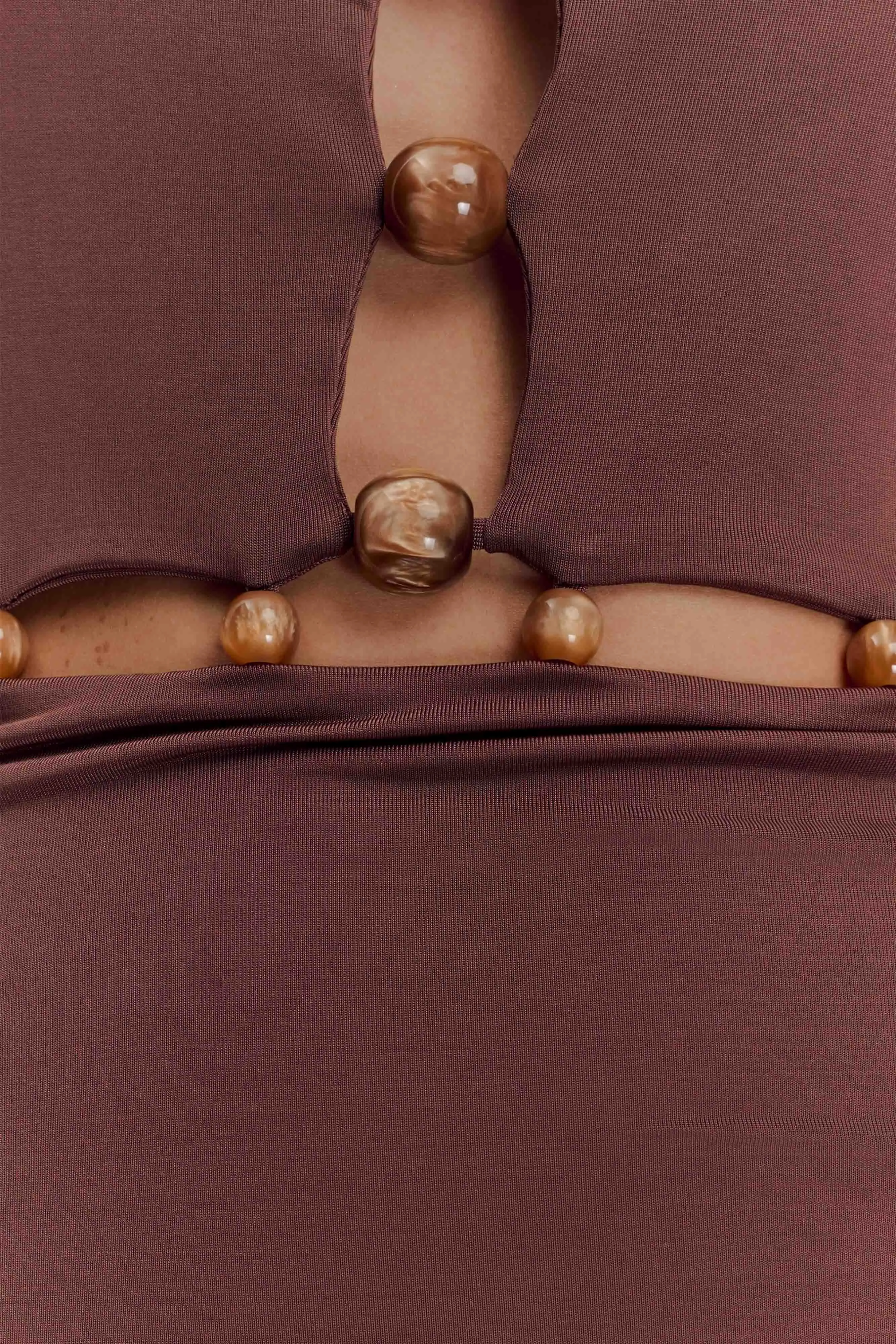 Albion Beaded Slinky Maxi Dress - Chocolate Travel-Essential Easy Match