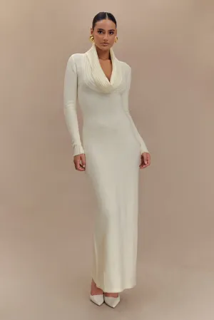 Alessandra Reversible Knit Maxi Dress - Ivory Marle Comfy Comfort Soft Movement