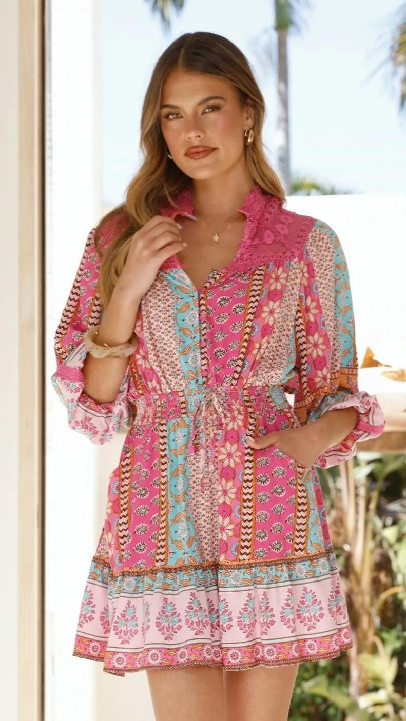 Modern Form Alevya Mini Dress - Cedella Print