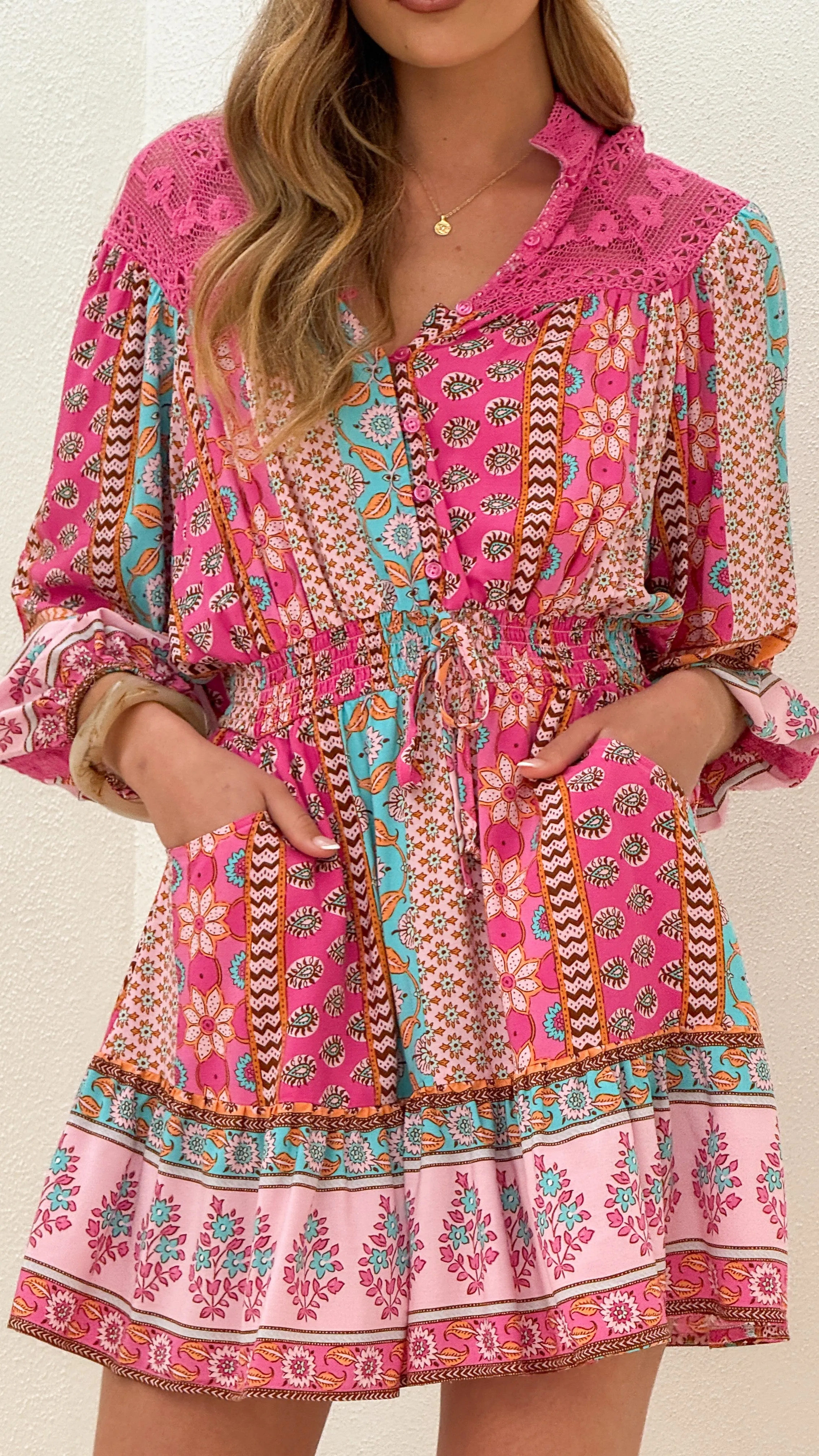 Soft and Light Alevya Mini Dress - Cedella Print