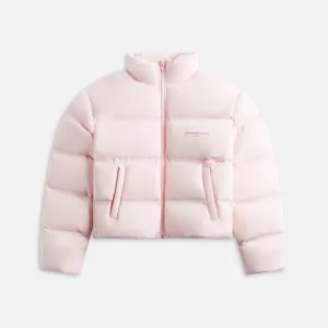 Alexander Wang Jacquard Channel Cropped Puffer with Reflective Logo - Light Pink Modern Travel Look Flexible Shoulder Panels