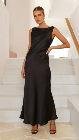 wrap waist Soft Silhouette Barcelona Maxi Dress - Black