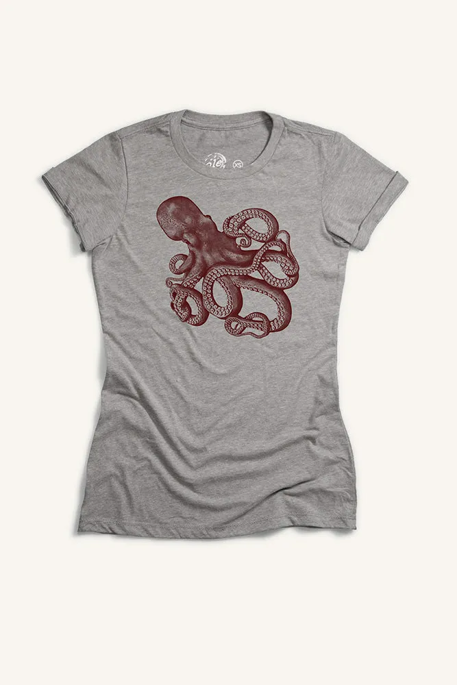 Giant Pacific Octopus T-Shirt (Womens) Essential Clothing Subtle Details