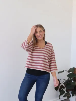 Allegra Knit - Rosewood Drop Shoulder Style