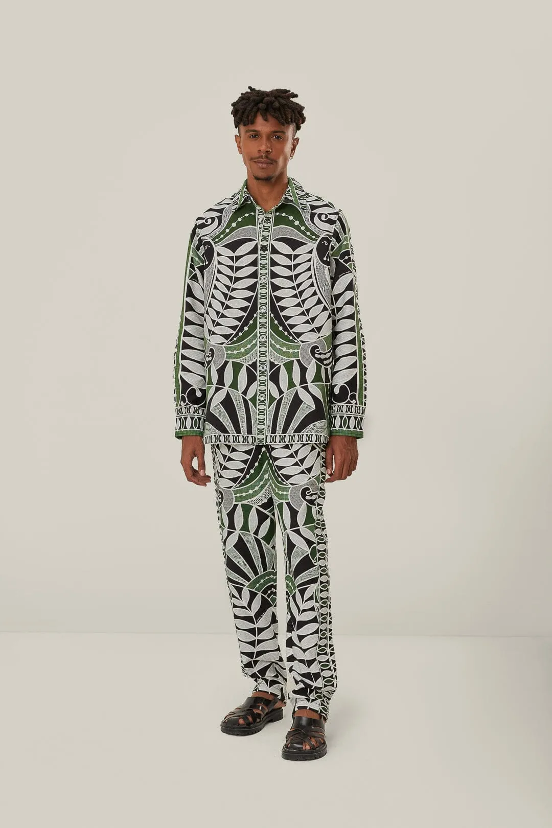 Refined fit Black Lace Nature Pants