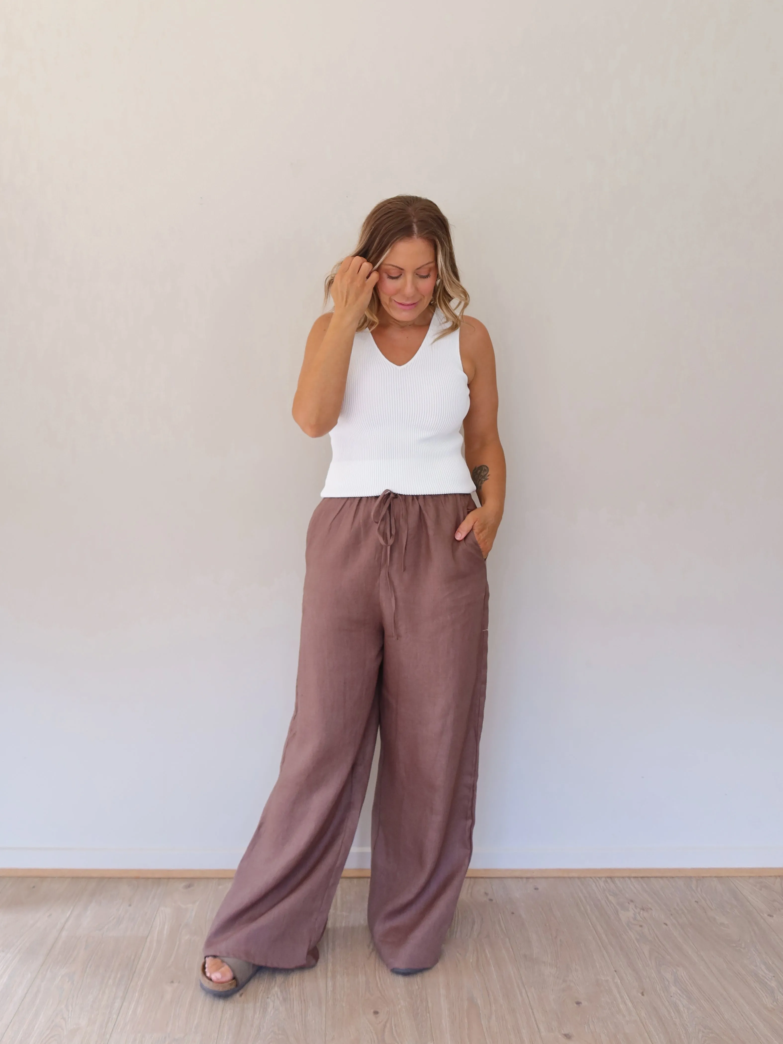 Tagless Labeling Amina Tank- White