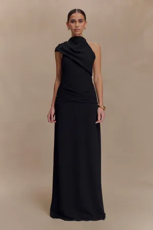 Analia Chiffon Maxi Dress - Black Business casual