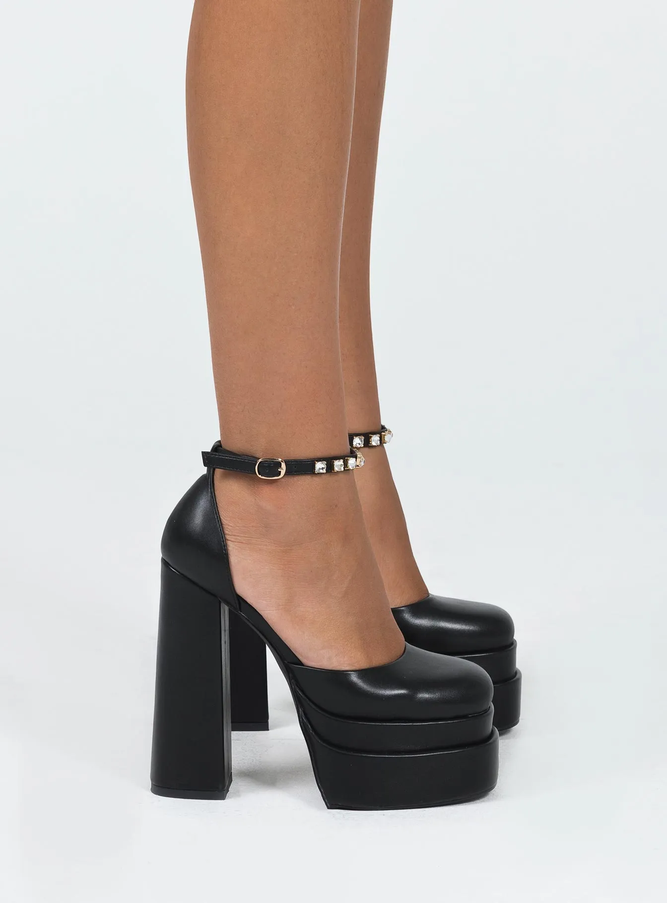 Randy Platform Heels Black Smart High Heels