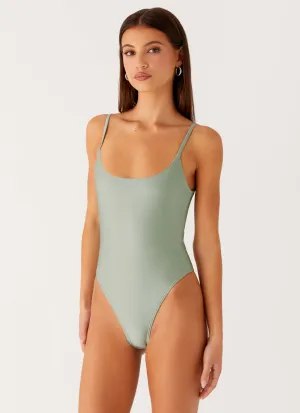 Ava One Piece Swimsuit - Sage High Elasticity Seamless