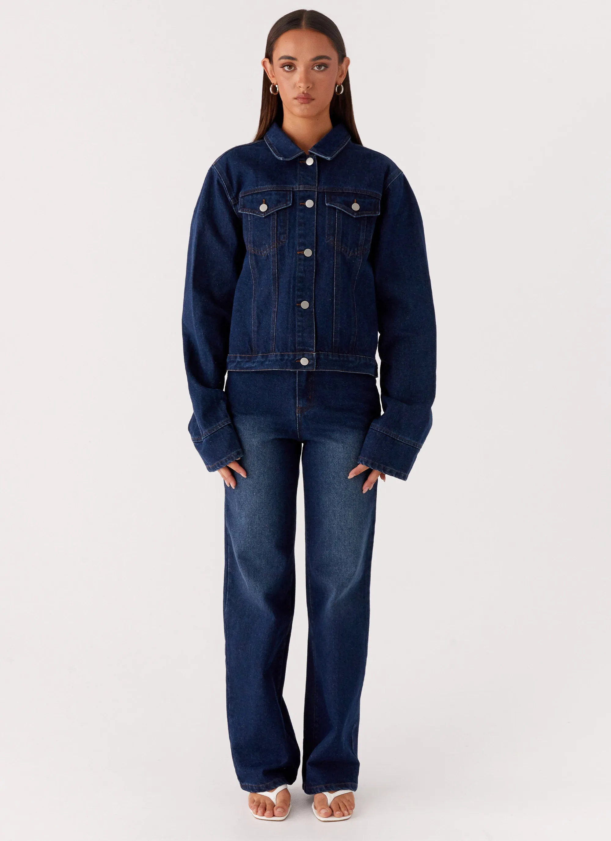 Bonded Seam Technology anti static coating Back Again Oversized Denim Jacket - Vintage Blue