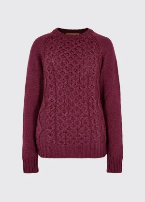 Shanley Women's Irish Knit Merino Aran Sweater - Clover MultiDirectional Stretch Layered Weight Distribution Guide