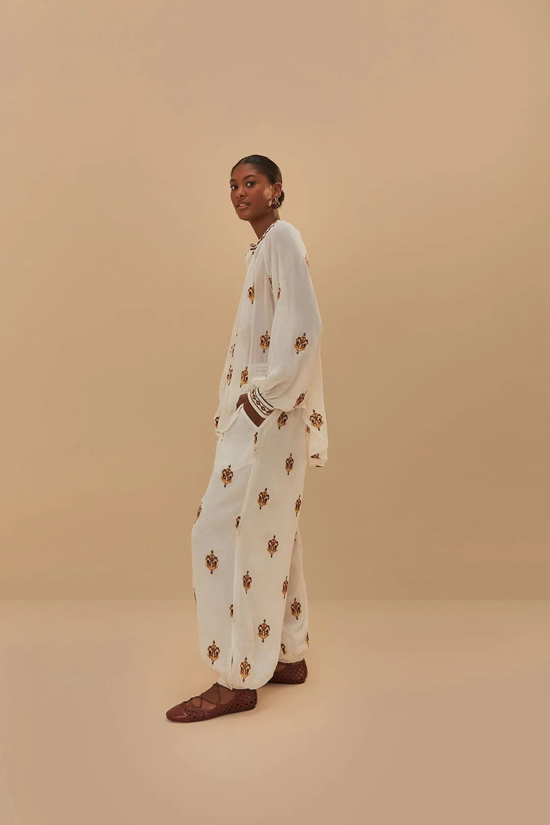 Flexible Fit Off-White Anchor Tapestry Embroidered Pants