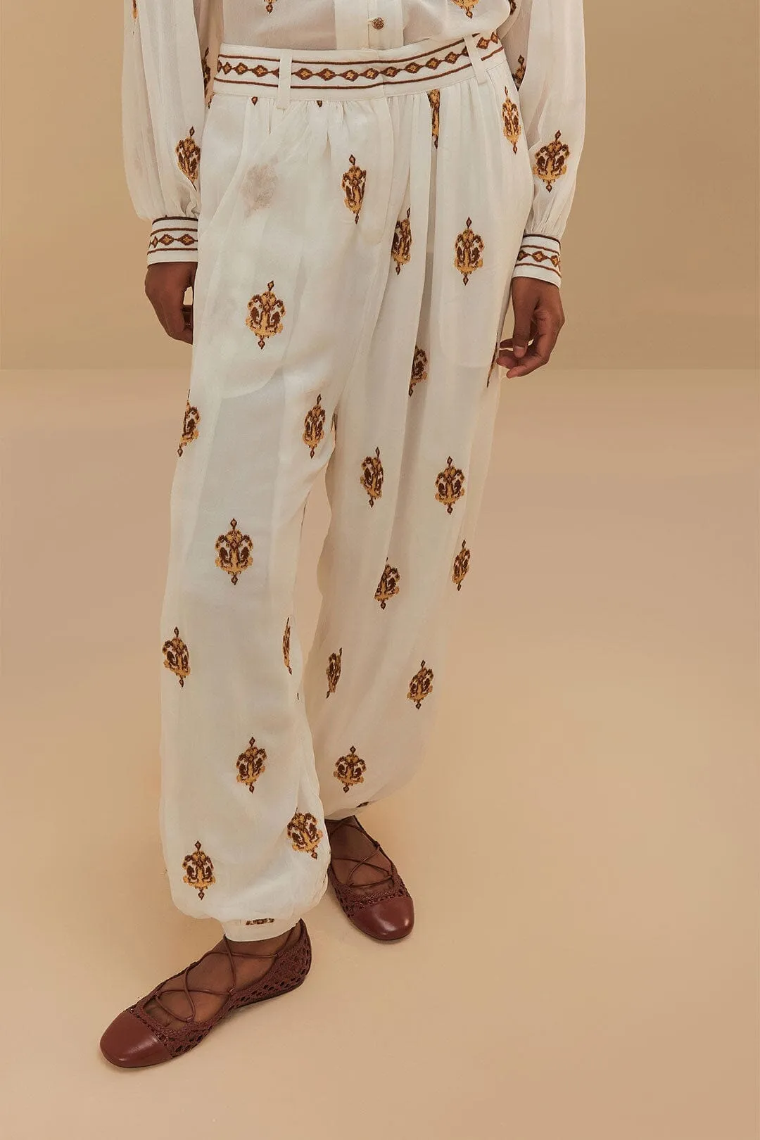 Elastic Cuff Off-White Anchor Tapestry Embroidered Pants