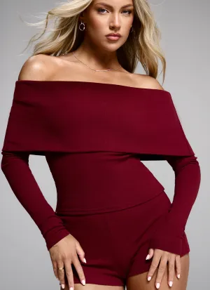 Home Comfort Spectate Long Sleeve Top - Maroon