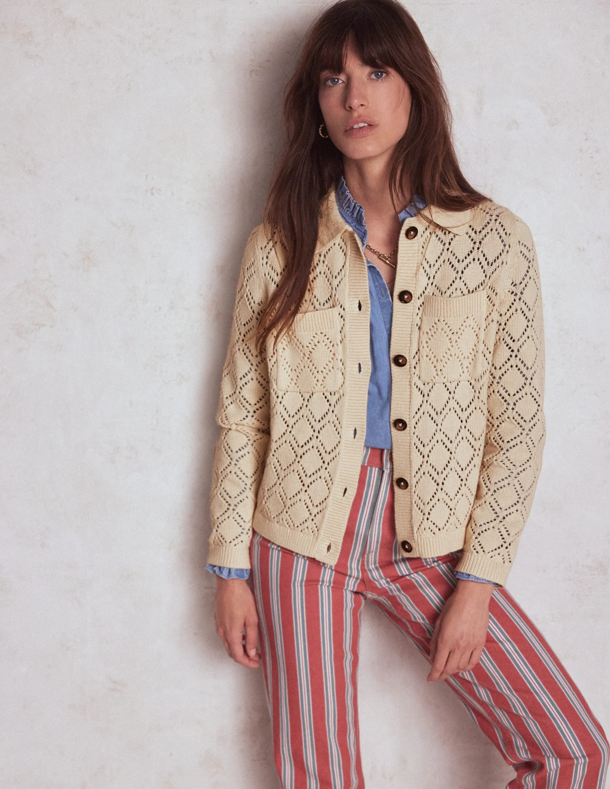 Quick Layer Clean Lines Astrid Knitted Shirt-Warm Ivory