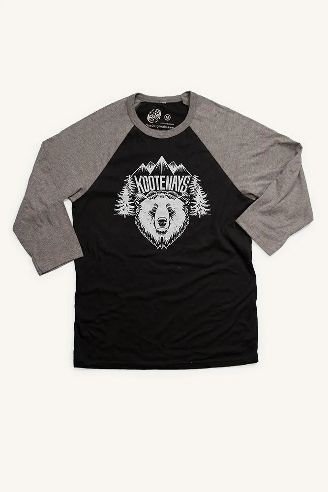 Kootenays Bear Baseball Shirt (Unisex) Cool and Comfortable