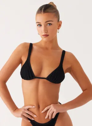 Croatia Bikini Top - Black Shimmer-Effect Inclusive Sizing