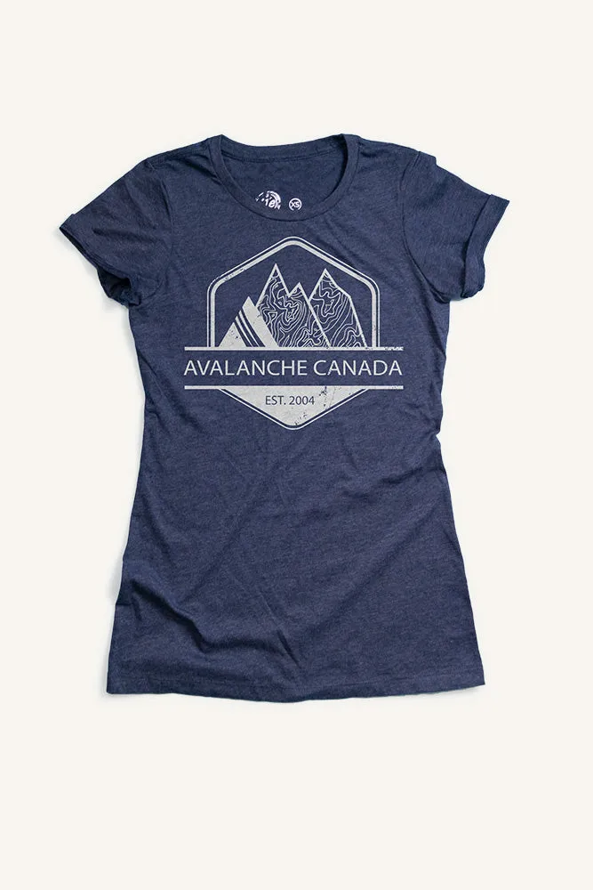 WrinkleResistant Versatile Design Avalanche Canada T-shirt (Womens)