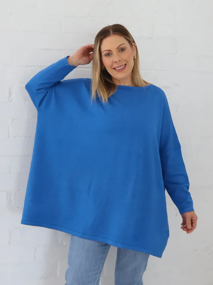 Loopwheel Construction Soft Material Avery Knit - Blue