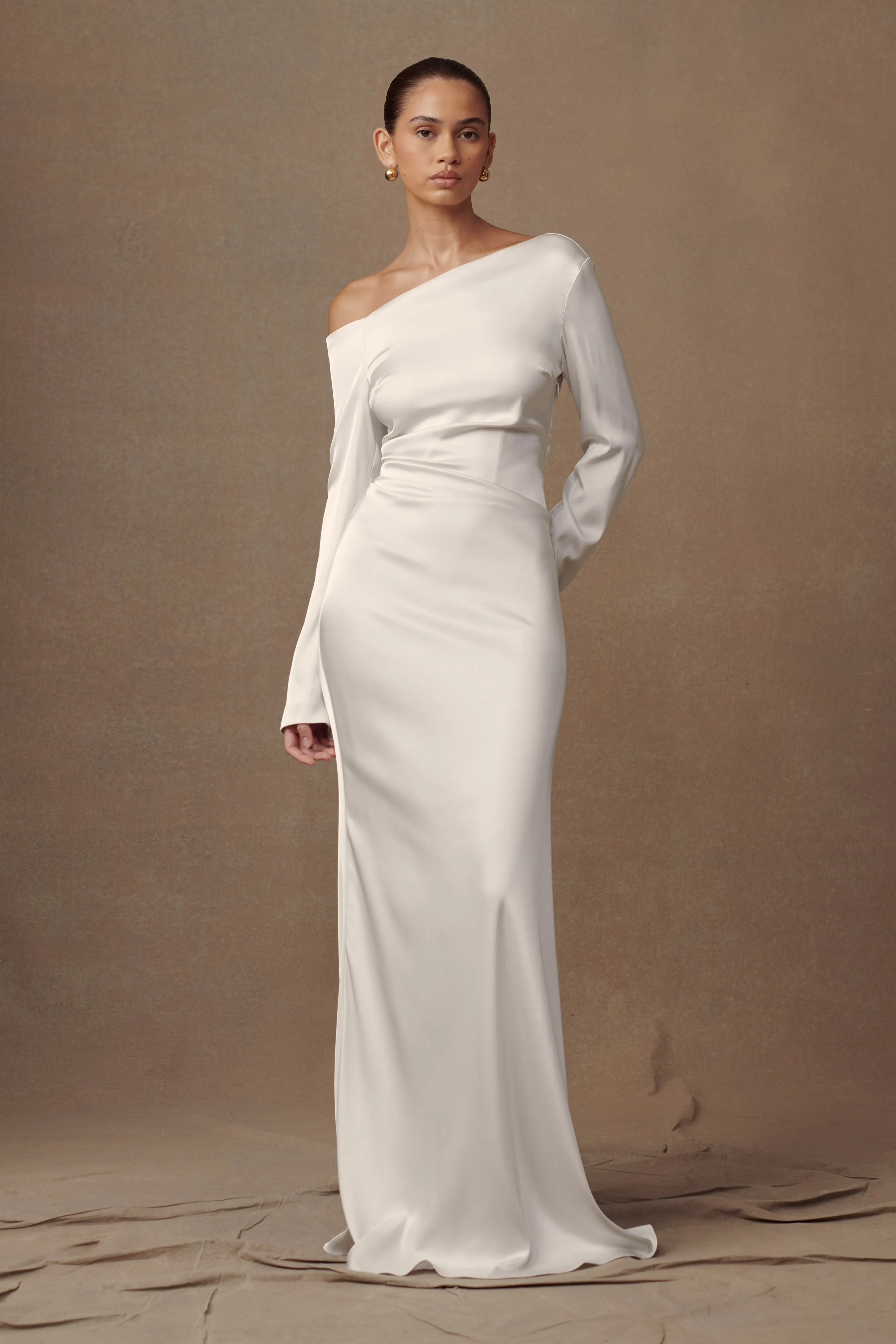 Avery Long Sleeve Maxi Dress - Ivory Dress for brunch Perfectly Fit Look