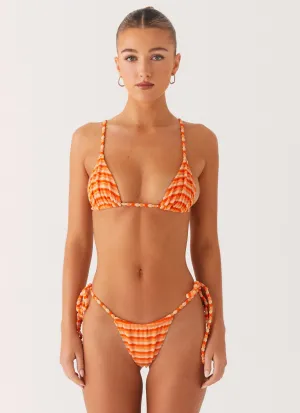 Calista Bikini Bottoms - Orange Stripe Glow In Dark Accents