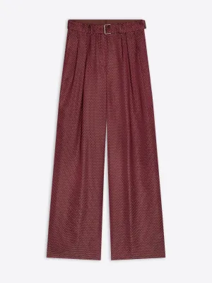 Belted jacquard trousers Relaxed fit wear