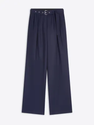 Mid Rise Smart Fit Belted wool trousers