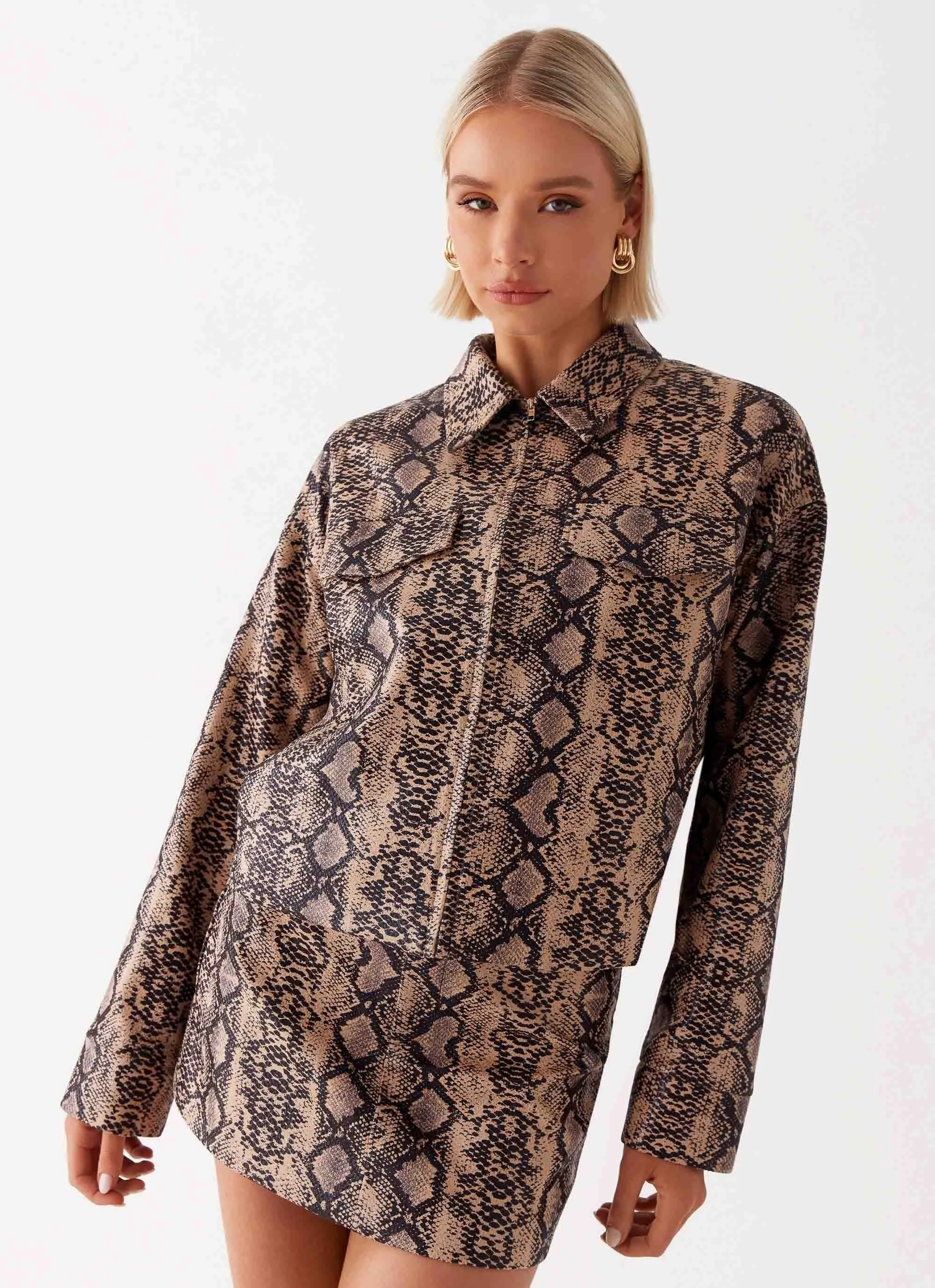 Bonded Seam Technology Bethany Oversized Jacket - Snake