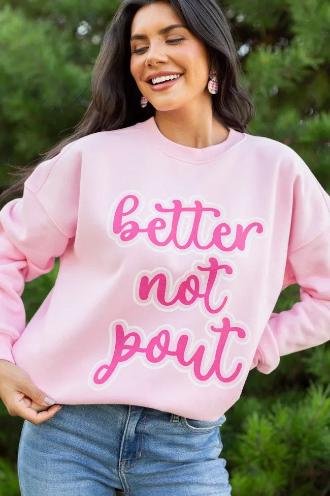 Smart Hoodie Casual Basics Better Not Pout Light Pink Graphic Sweatshirt