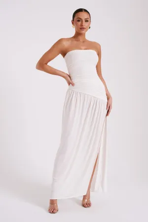 Nordic Calm Anti-bacterial Bex Strapless Slinky Maxi Dress With Split - Ivory