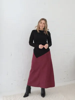 Bianca Skirt - Burgundy Bamboo Fiber